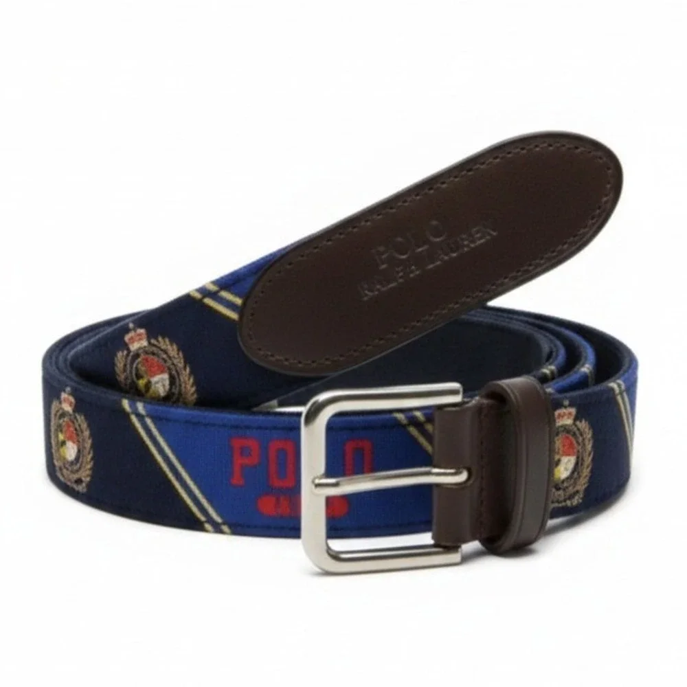 Ralph Lauren Boys Crest Webbed Belt Medium M‎ Youth Women XS Unisex New